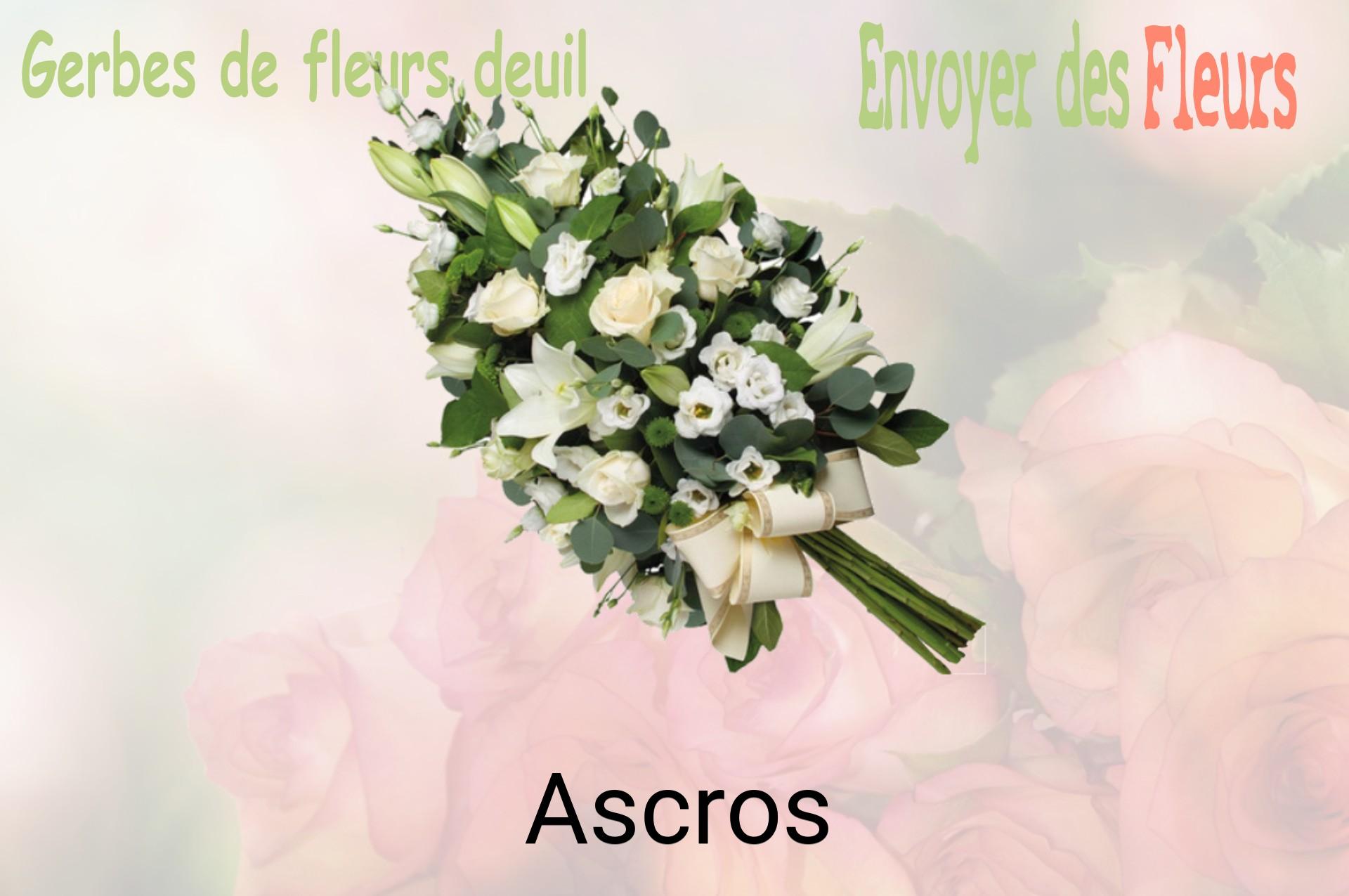 Gerbe de fleurs de deuil livrée à Ascros